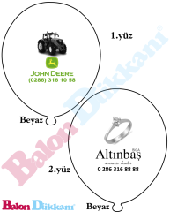 3+1 Baskılı Balon 1000 adet 4500 TL + KDV