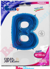B Harfi 40 inch 102 cm Grabo Mavi