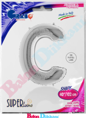 C Harfi 40 inch 102 cm Grabo Gümüş
