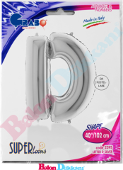 D Harfi 40 inch 102 cm Grabo Gümüş