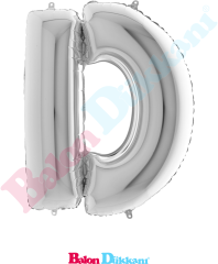 D Harfi 40 inch 102 cm Grabo Gümüş