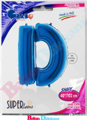 D Harfi 40 inch 102 cm Grabo Mavi