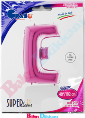 E Harfi 40 inch 102 cm Grabo Fuşya
