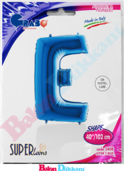 E Harfi 40 inch 102 cm Grabo Mavi