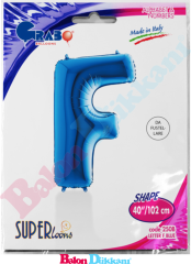 F Harfi 40 inch 102 cm Grabo Mavi
