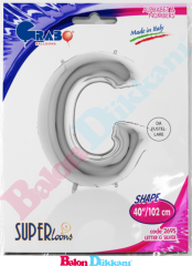 G Harfi 40 inch 102 cm Grabo Gümüş