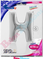 H Harfi 40 inch 102 cm Grabo Gümüş