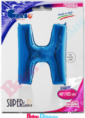 H Harfi 40 inch 102 cm Grabo Mavi