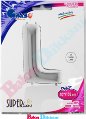 L Harfi 40 inch 102 cm Grabo Gümüş