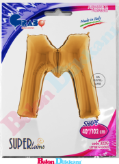 M Harfi 40 inch 102 cm Grabo Altın