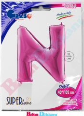 N Harfi 40 inch 102 cm Grabo Fuşya