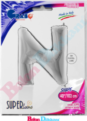 N Harfi 40 inch 102 cm Grabo Gümüş
