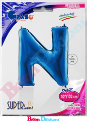 N Harfi 40 inch 102 cm Grabo Mavi
