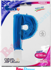 P Harfi 40 inch 102 cm Grabo Mavi