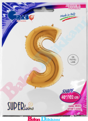 S Harfi 40 inch 102 cm Grabo Altın