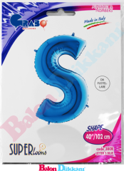S Harfi 40 inch 102 cm Grabo Mavi