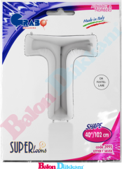 T Harfi 40 inch 102 cm Grabo Gümüş