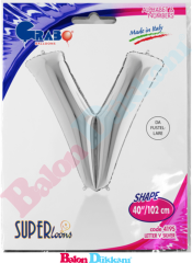 V Harfi 40 inch 102 cm Grabo Gümüş