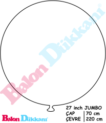 27 inch Jumbo Balon Beyaz