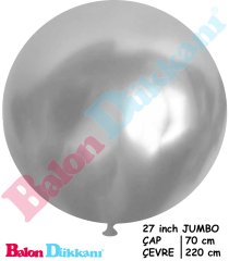 27 inch Jumbo Balon Metalik Gümüş Balon