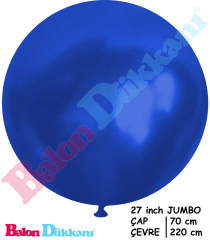 27 inch Jumbo Balon Metalik Mavi Balon