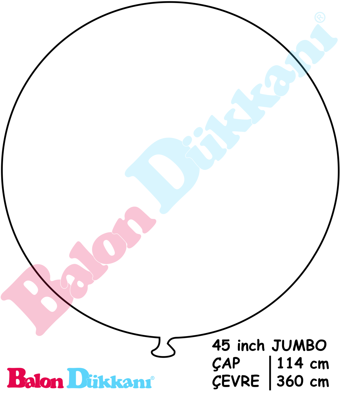 45 inch Jumbo Balon Beyaz