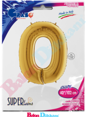 0 Rakamı 40 inch 102 cm Grabo Altın