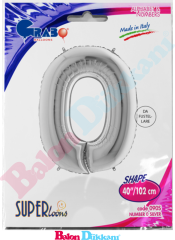 0 Rakamı 40 inch 102 cm Grabo Gümüş