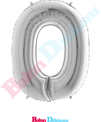 0 Rakamı 40 inch 102 cm Grabo Gümüş