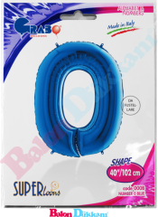 0 Rakamı 40 inch 102 cm Grabo Mavi