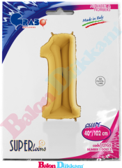 1 Rakamı 40 inch 102 cm Grabo Altın