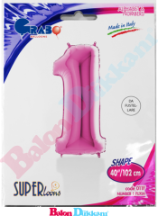 1 Rakamı 40 inch 102 cm Grabo Fuşya