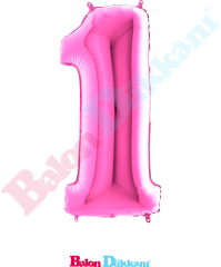 1 Rakamı 40 inch 102 cm Grabo Fuşya