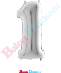 1 Rakamı 40 inch 102 cm Grabo Gümüş