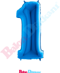 1 Rakamı 40 inch 102 cm Grabo Mavi