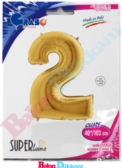 2 Rakamı 40 inch 102 cm Grabo Altın