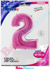 2 Rakamı 40 inch 102 cm Grabo Fuşya