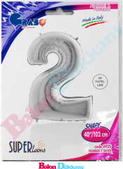 2 Rakamı 40 inch 102 cm Grabo Gümüş