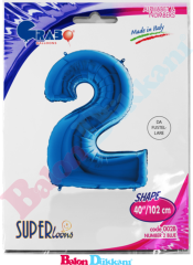 2 Rakamı 40 inch 102 cm Grabo Mavi