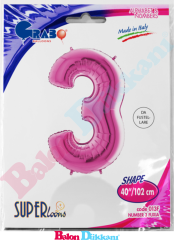 3 Rakamı 40 inch 102 cm Grabo Fuşya