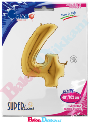 4 Rakamı 40 inch 102 cm Grabo Altın