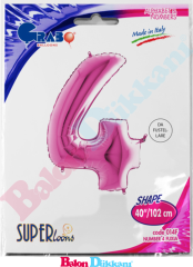 4 Rakamı 40 inch 102 cm Grabo Fuşya