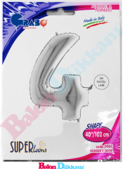 4 Rakamı 40 inch 102 cm Grabo Gümüş