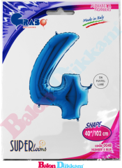 4 Rakamı 40 inch 102 cm Grabo Mavi