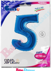 5 Rakamı 40 inch 102 cm Grabo Mavi