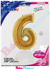 6 Rakamı 40 inch 102 cm Grabo Altın