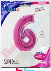 6 Rakamı 40 inch 102 cm Grabo Fuşya