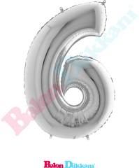 6 Rakamı 40 inch 102 cm Grabo Gümüş
