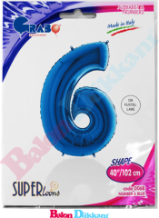 6 Rakamı 40 inch 102 cm Grabo Mavi