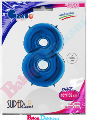 8 Rakamı 40 inch 102 cm Grabo Mavi